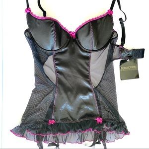 BLACK/PINK FREDERICK’S MESH LINGERIE